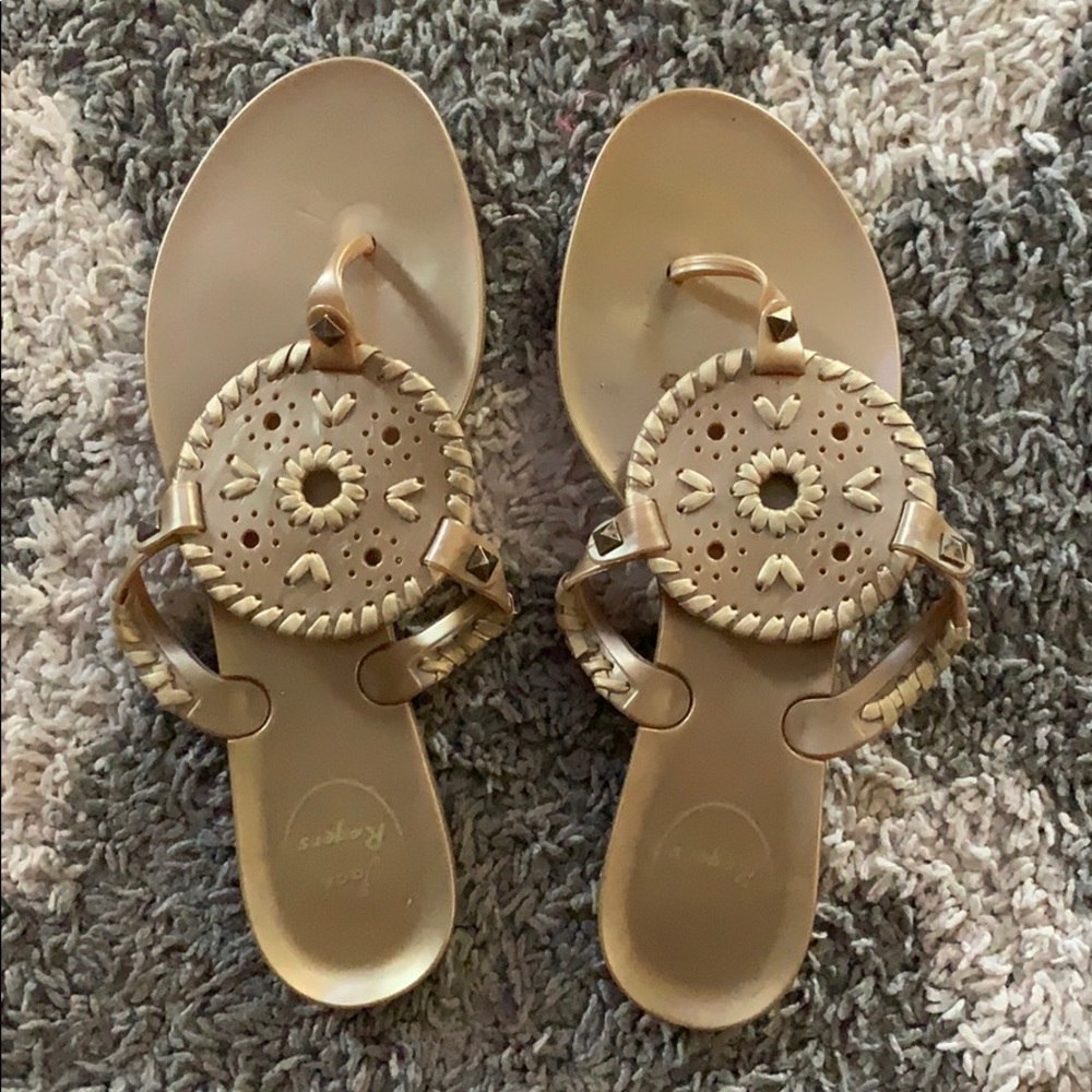 Gold Jelly Jack Rogers.